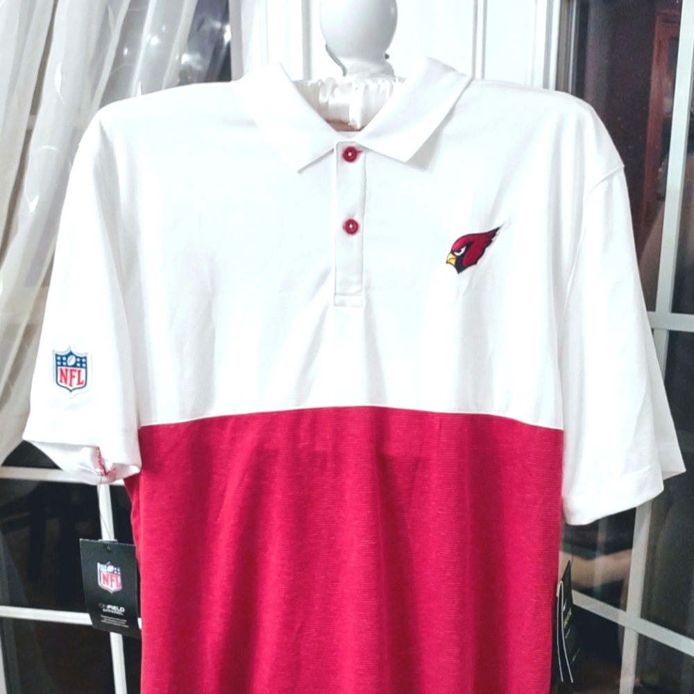 Nike Arizona Cardinals NFL On Field Coach Polo Golf Shirt Red White